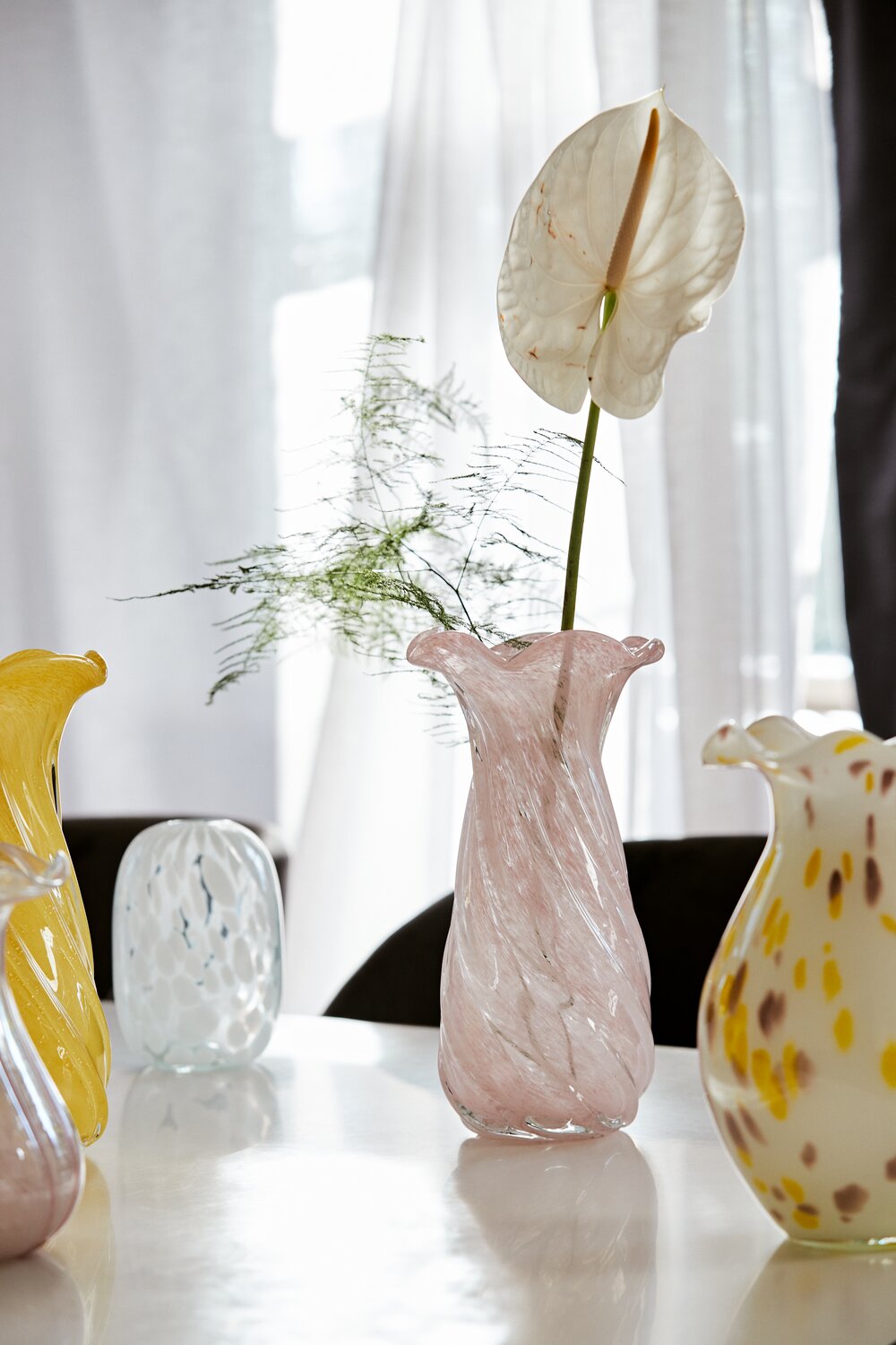 Tulip vase, Rose - H31 cm.